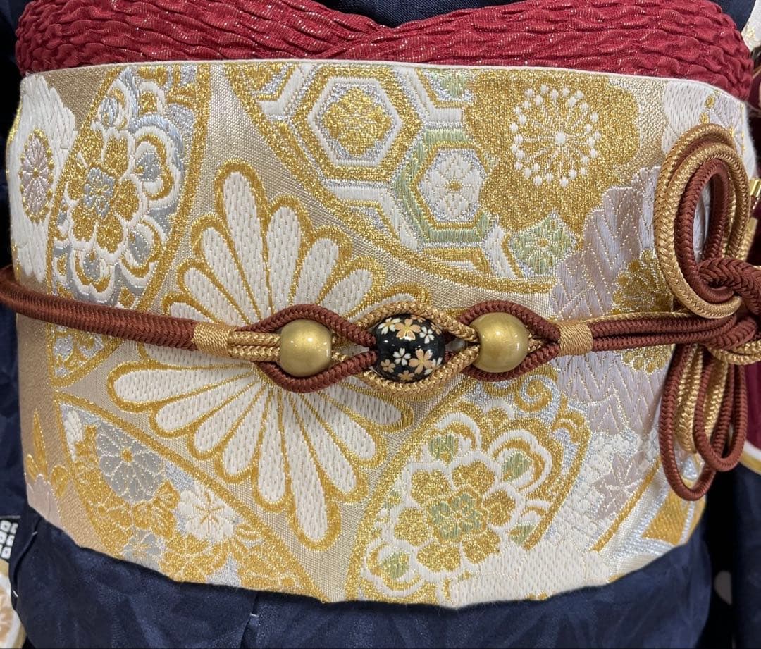 紺地の上品な金彩古典ひ振袖フルセット