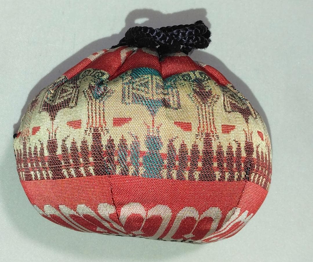 茶道具　備前焼　木村陶峰作　備前桟切焼大海茶入　高昌吉洋文仕覆付　美品！！