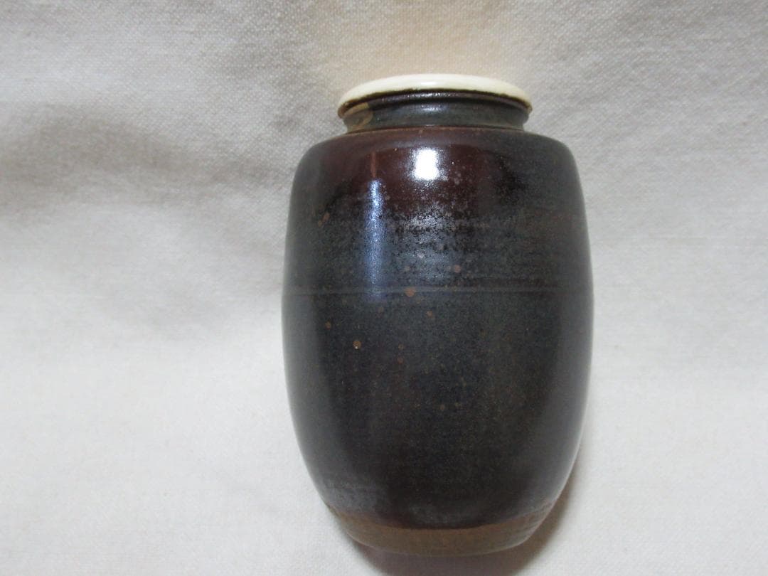 上野焼　１５代熊谷紅陽作　茶入　共箱