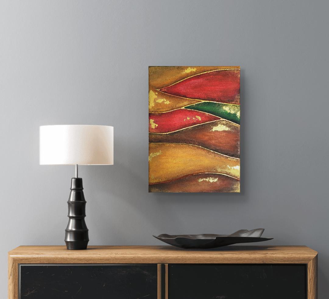 カルテット - 抽象画 24×33㎝ キャンバス F4号 原画1点のみ モダン画