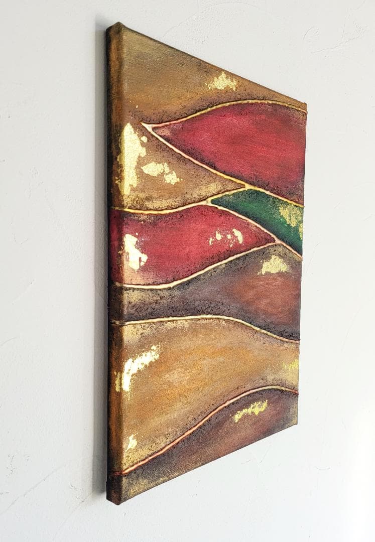 カルテット - 抽象画 24×33㎝ キャンバス F4号 原画1点のみ モダン画