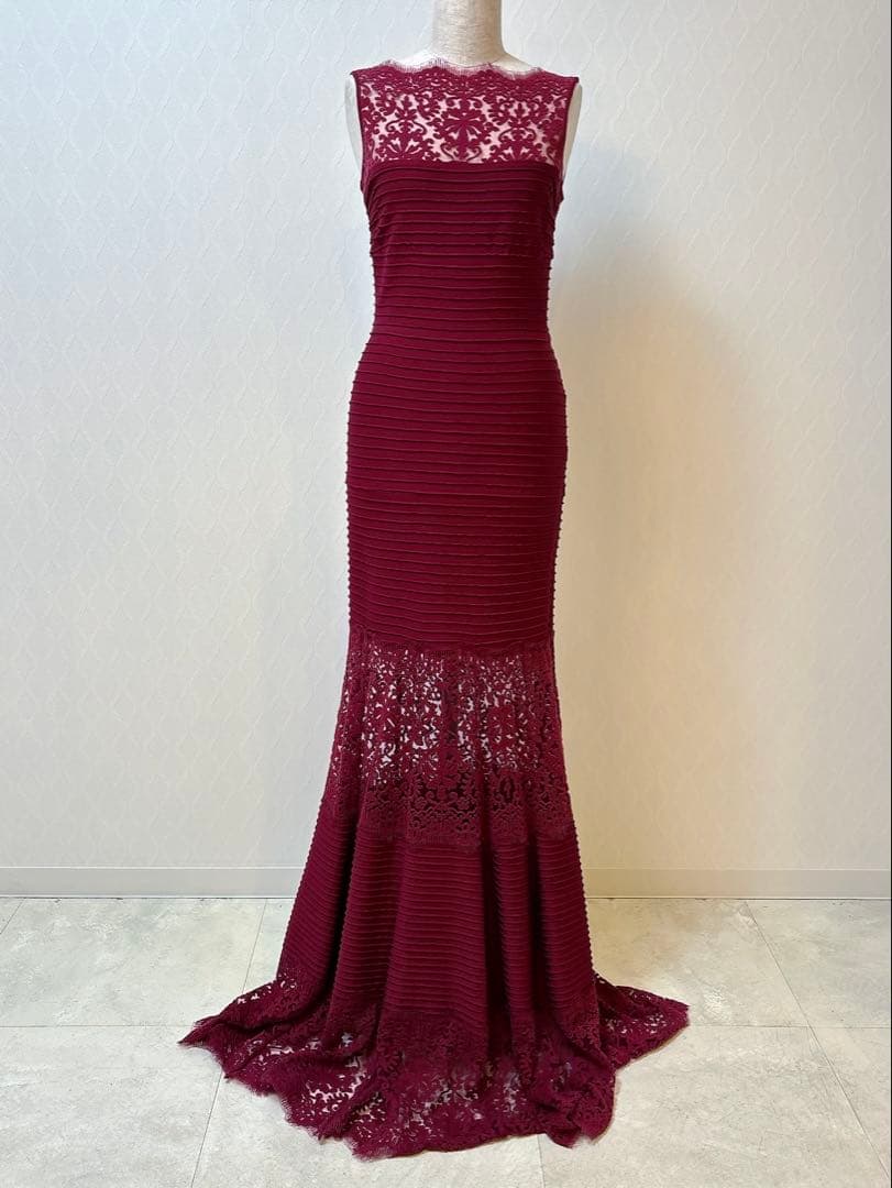 最終値下 TADASHISHOJI タダシショージ　ワイン リブ ロングドレス