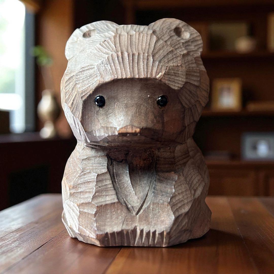 ガラス目 熊ボッコ×2 熊彫アイヌ民藝 ウポポイ オロッコ ウィルタ 郷土玩具