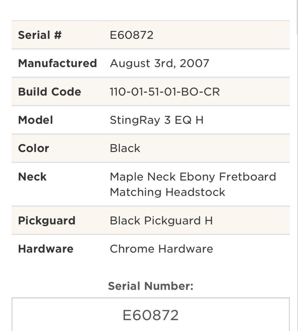 希少　スティングレイ　マッチングヘッド　エボニー指板 神田商会60周年記念モデル