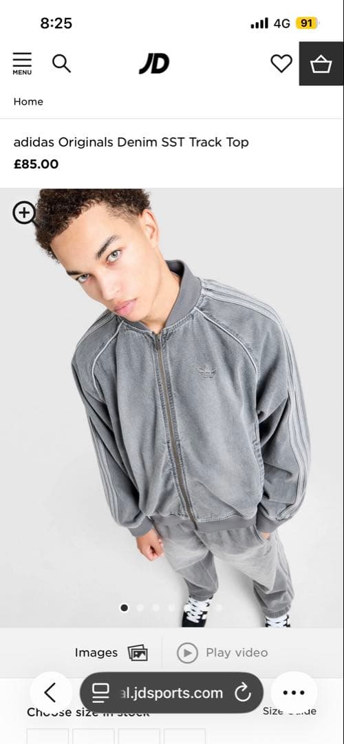 ア*郎様 Adidas Originals デニムトラックジャケット　グレー　X