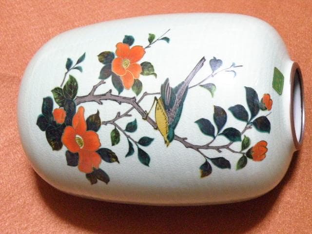 美術久谷焼　花瓶　花鳥図
