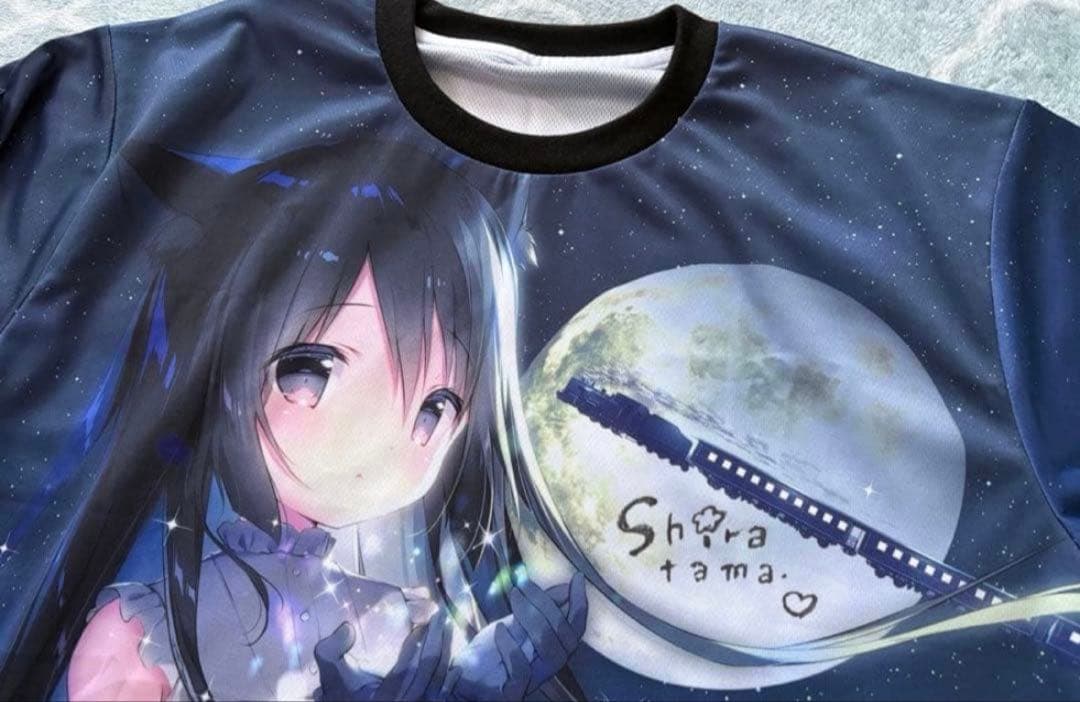 星空鉄道とシロの旅 星シロ 直筆サイン入り Tシャツ しらたま しらたまこ