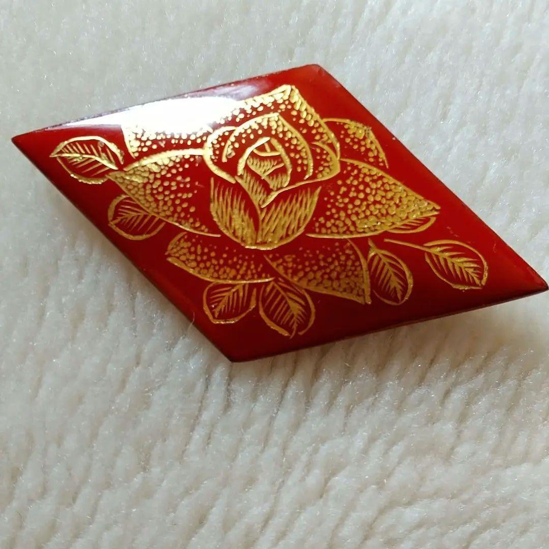 【未使用】輪島塗ブローチ　作家名入り