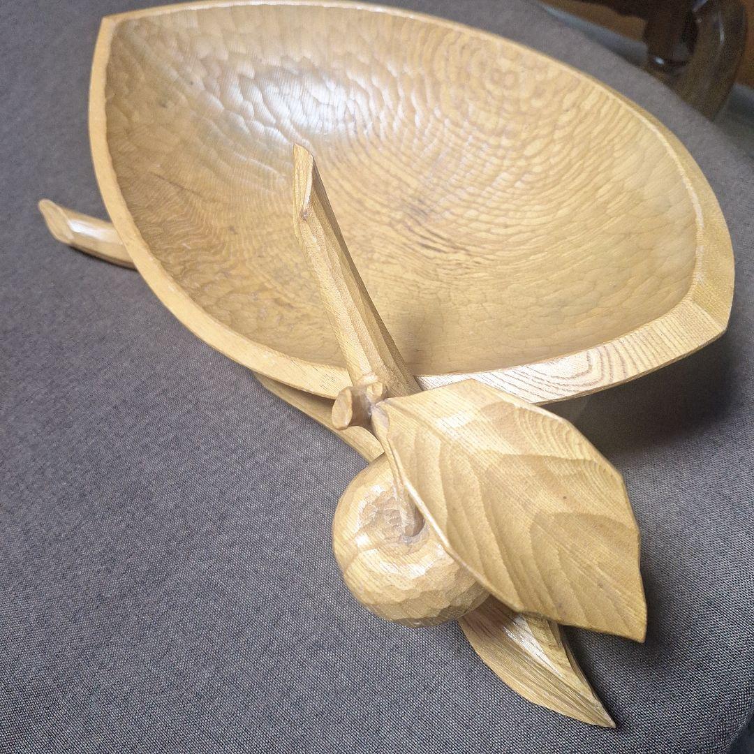 手彫り葉型木製ボウル(賀上隼敬作