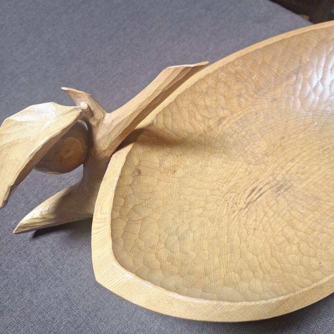 手彫り葉型木製ボウル(賀上隼敬作