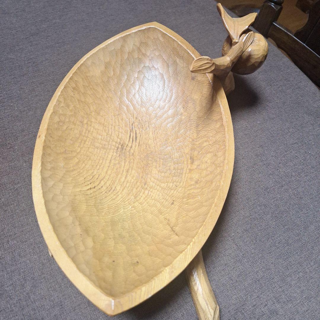 手彫り葉型木製ボウル(賀上隼敬作