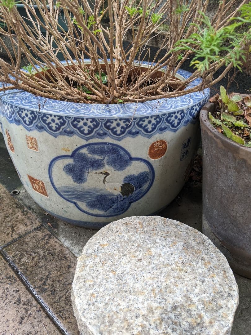 伊万里焼　火鉢　染付窓絵　手渡し　直接取引