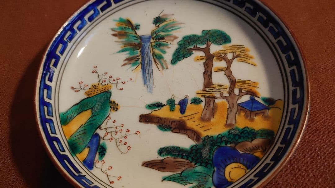 古九谷　九谷焼　吉田屋　松山窯　青九谷　青手　豆皿　１客