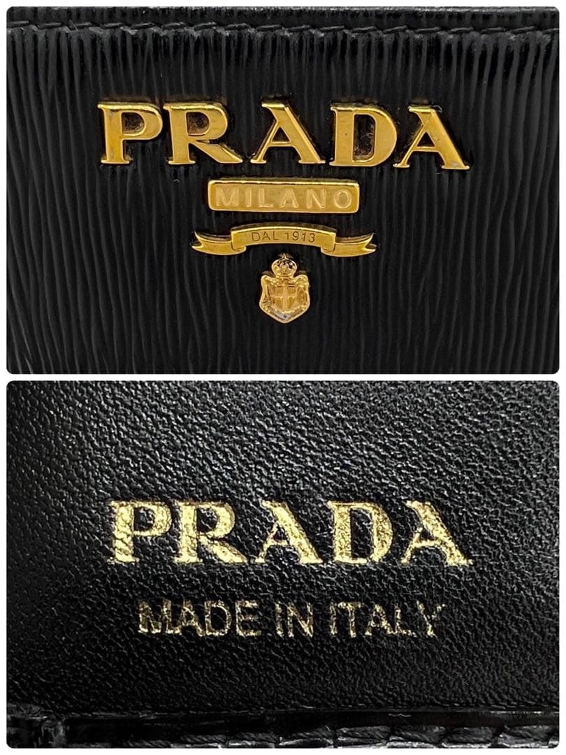 【希少美品✨】 プラダ 二つ折り財布 ヴィッテロムーブ L字ジップ ブラック 黒