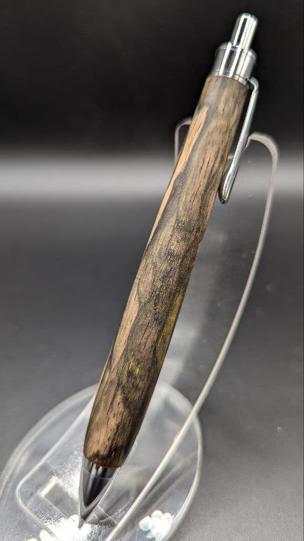 410ペン工房翌檜　極上　黒柿　孔雀杢　木軸シャーペン　ボールペン