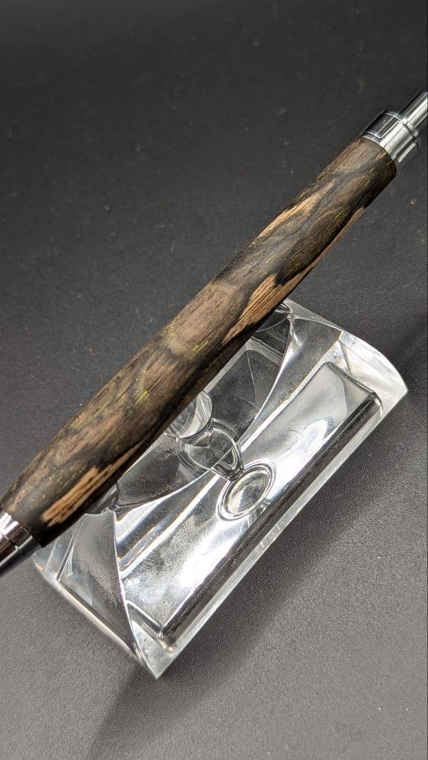 410ペン工房翌檜　極上　黒柿　孔雀杢　木軸シャーペン　ボールペン