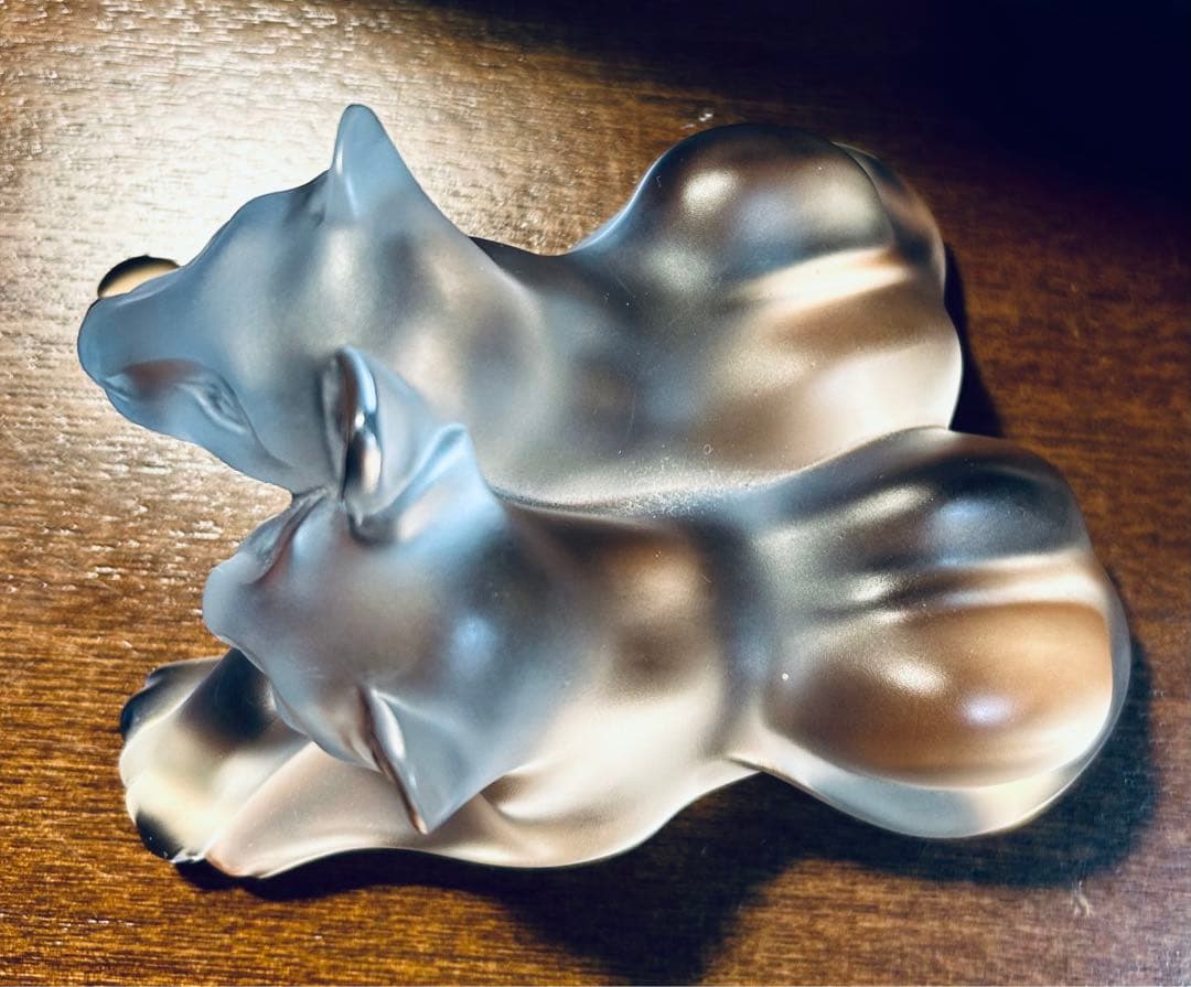 LALIQUE ラリック　愛合うライオン達　置物 オブジェ フィギュリン