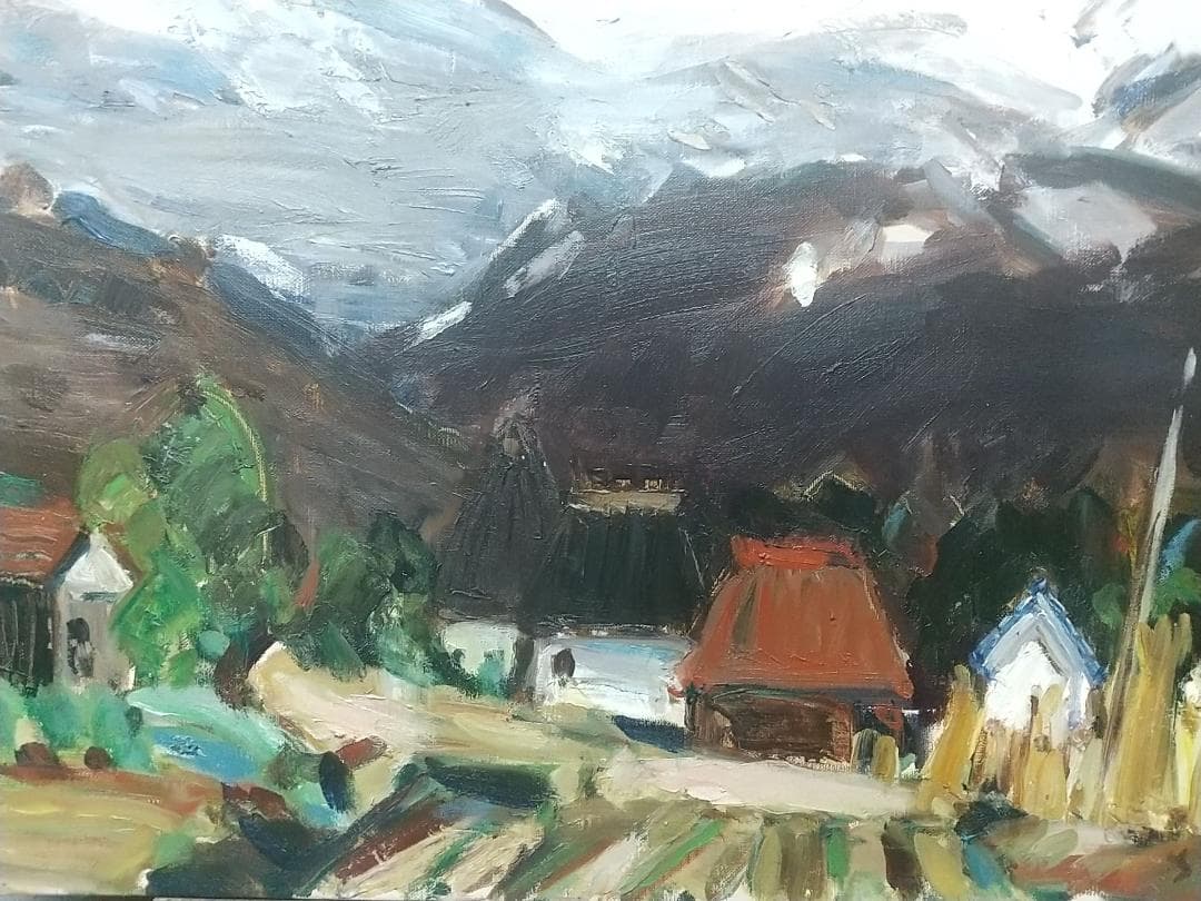 「白馬村」'66 絵画 油絵