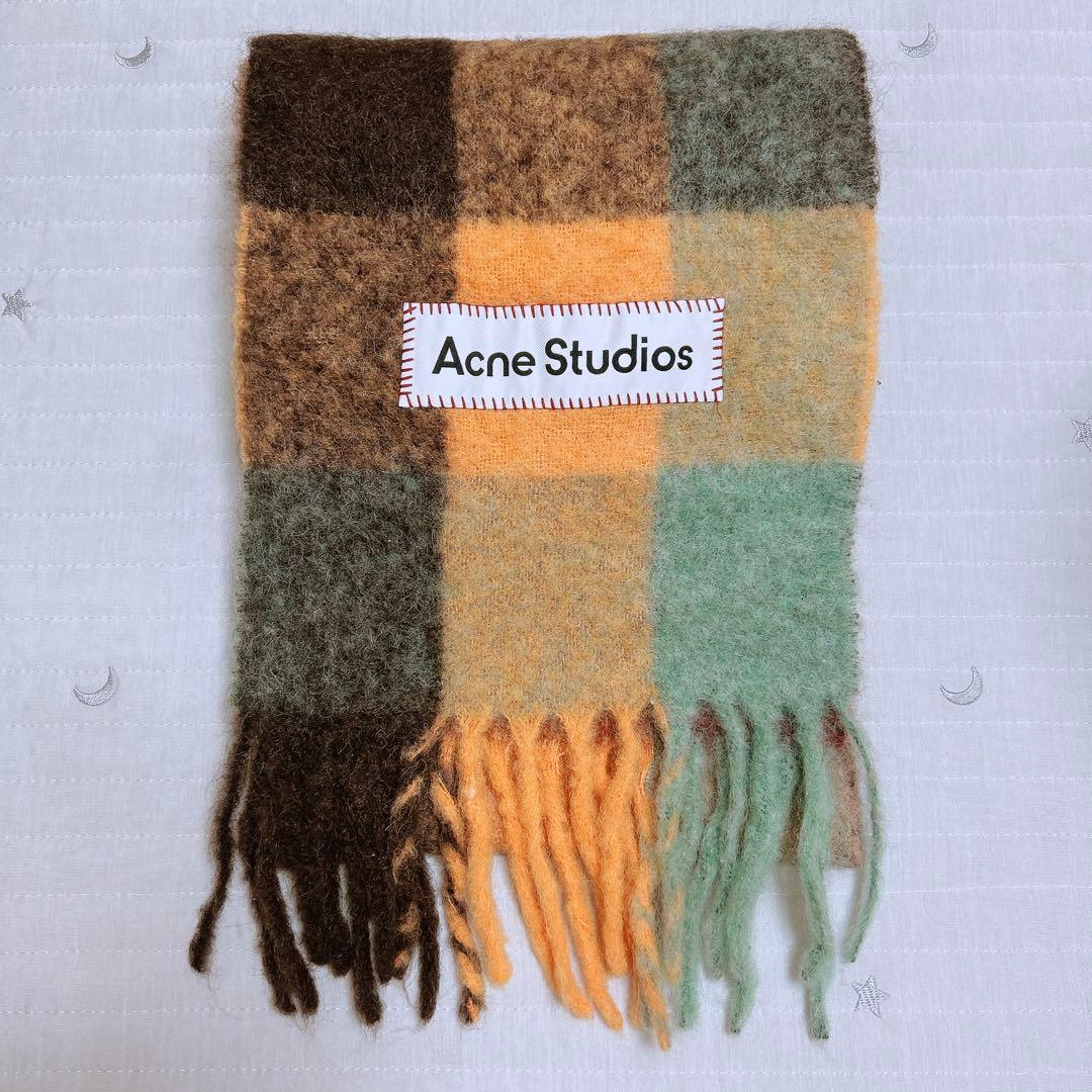 【正規品】 Acne Studiosモヘアマフラー/モヘアチェックスカーフ