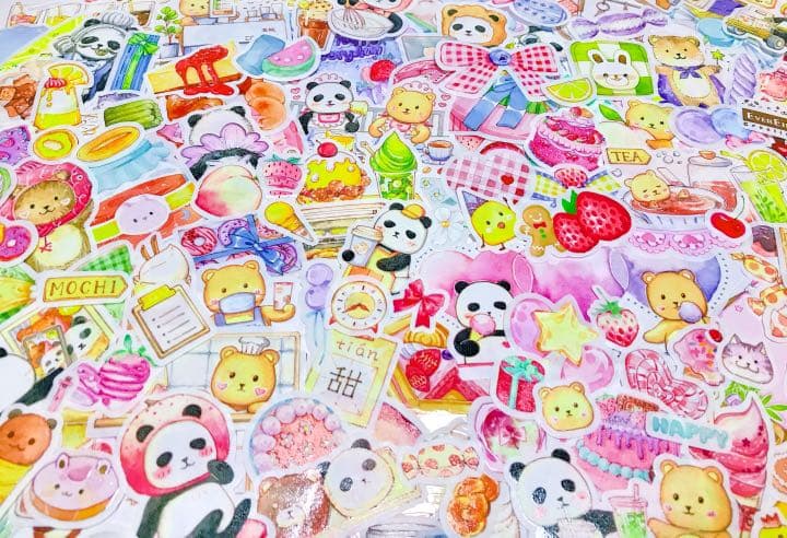 可愛いい❤️❤️フレークシール( ⸝⸝•ᴗ•⸝⸝ )くまパンの仲良し喫茶店♡♡