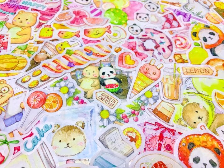 可愛いい❤️❤️フレークシール( ⸝⸝•ᴗ•⸝⸝ )くまパンの仲良し喫茶店♡♡