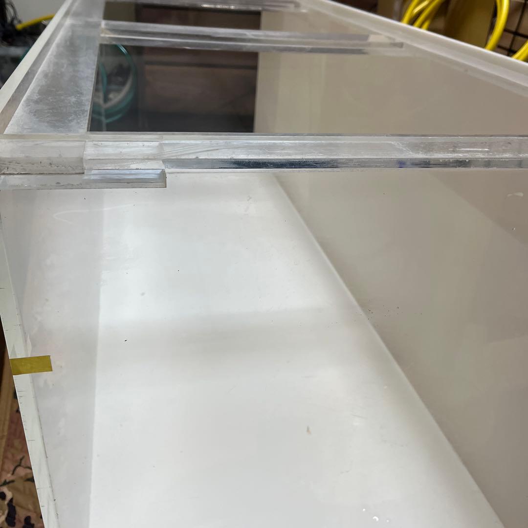 引き取り限定！アクリル水槽、背面、底面白1800✖︎600✖︎600上部濾過セット