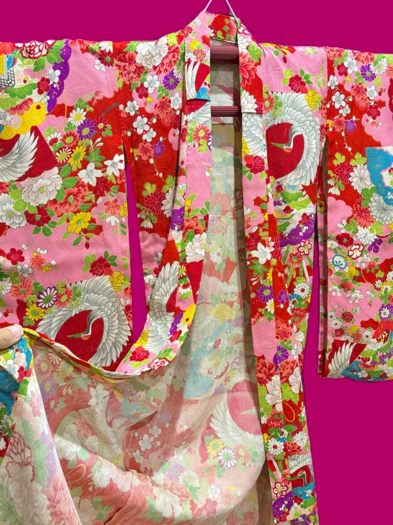 ※ピリパラ　アンティーク着物　七五三　長襦袢セット　正絹　2歳〜5歳