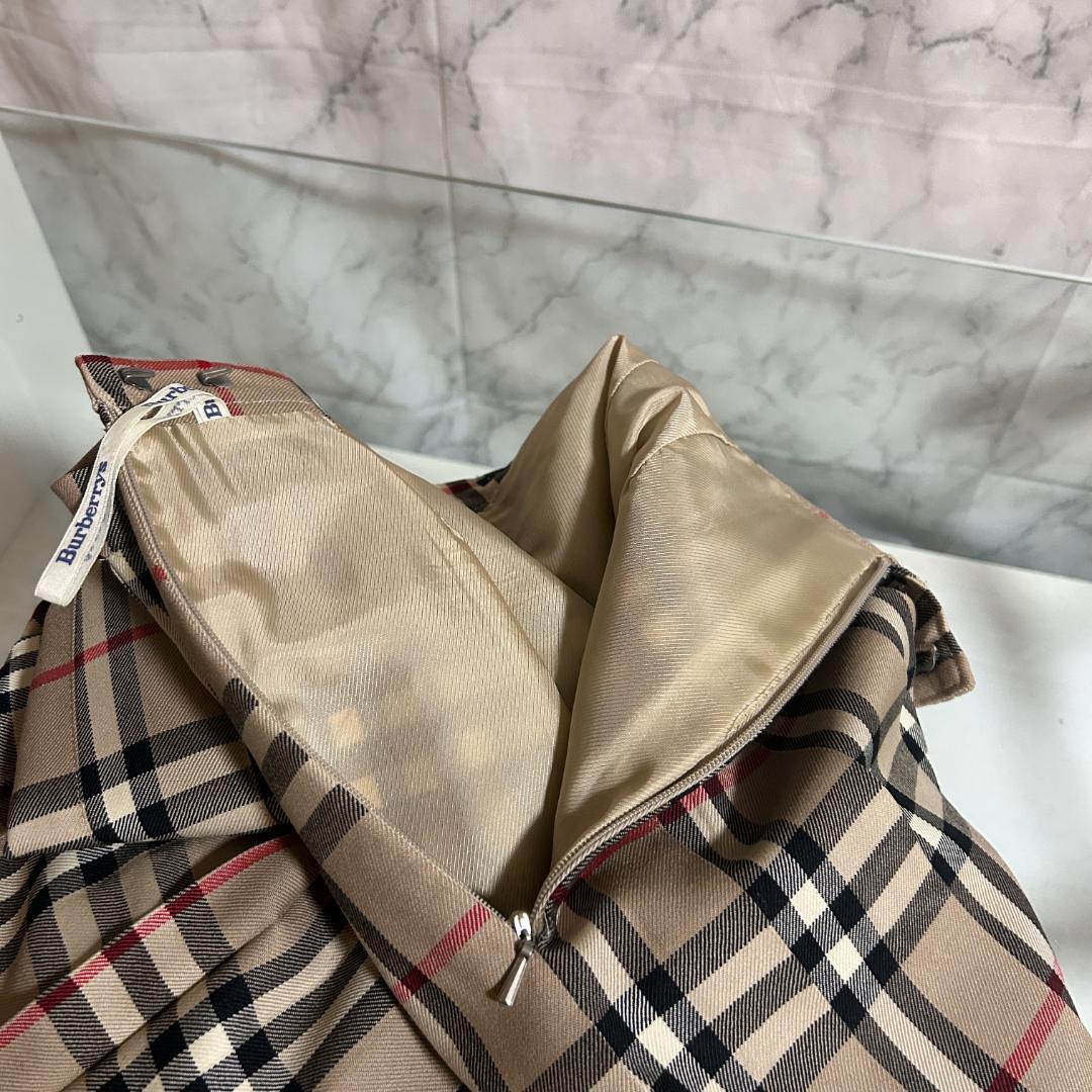 BURBERRYS バーバリー プリーツスカート ノバチェック ベージュ ウール