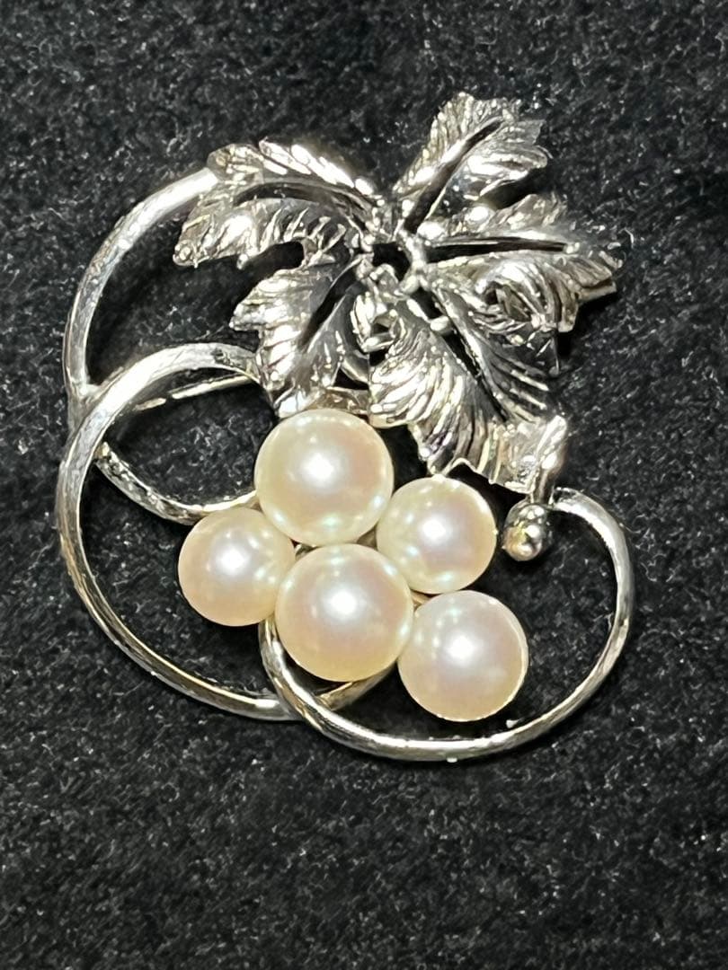 ミキモトシルバー 真珠 ブローチ