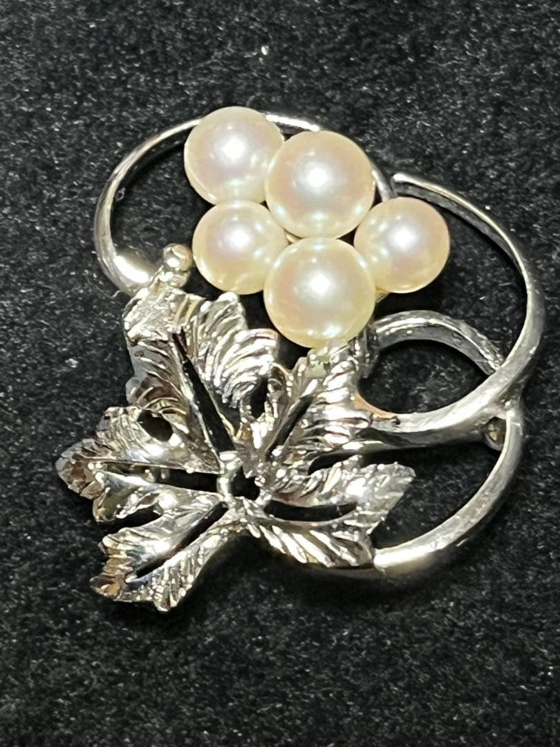 ミキモトシルバー 真珠 ブローチ