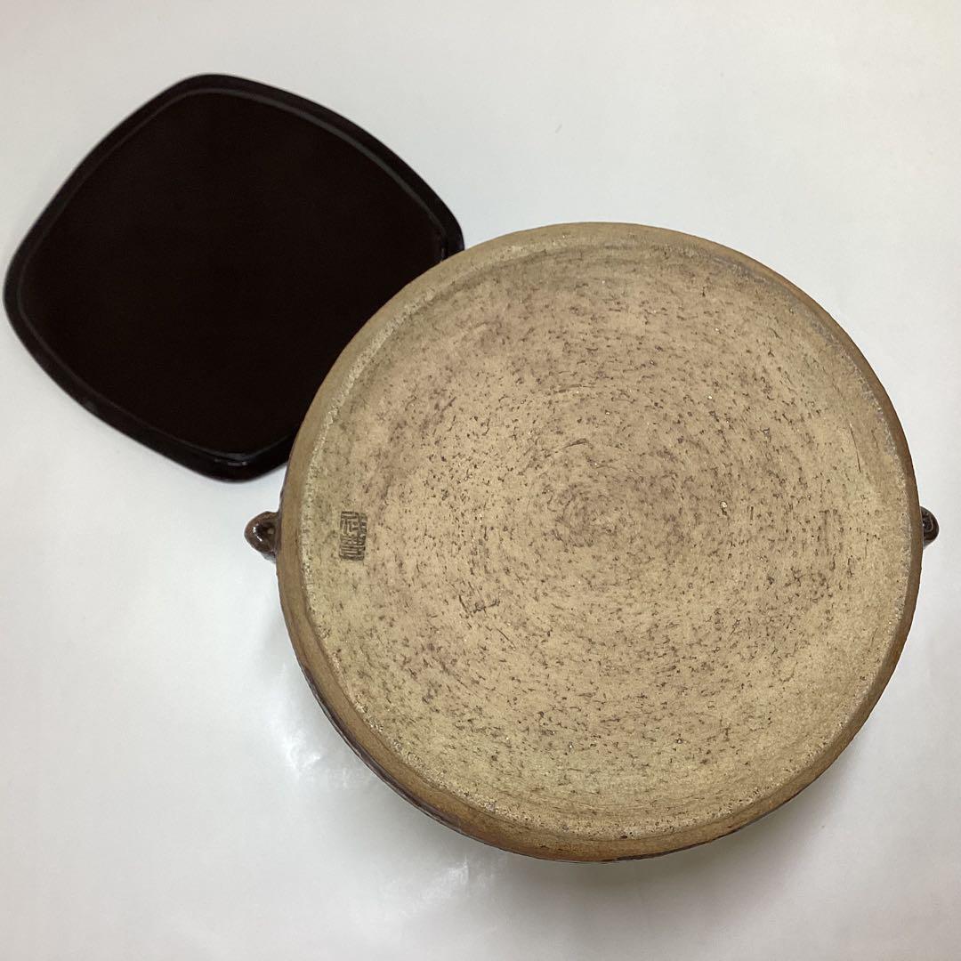 水指 高取写 菱形耳付水指 淡々斎書付 須田祥豊 木箱 経年劣化有り 古物品