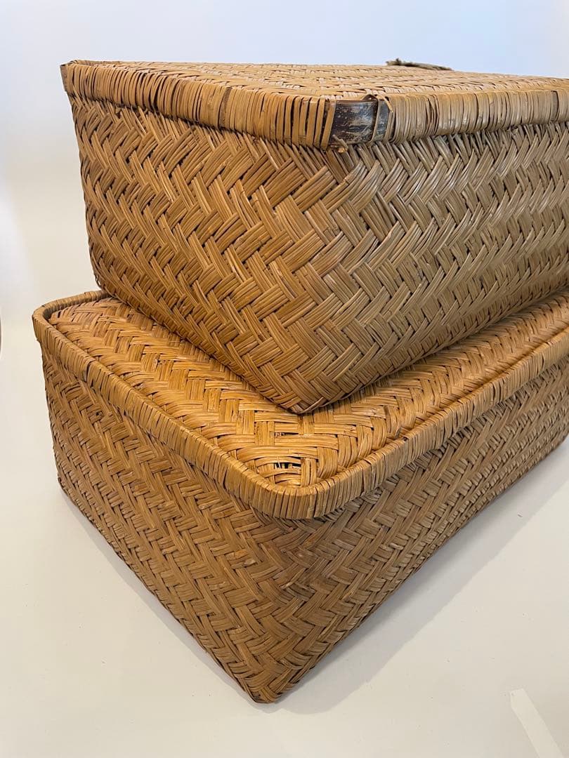 昭和レトロ 柳行李 やなぎこおり 衣類収納 収納ボックス 希少品　2個セット