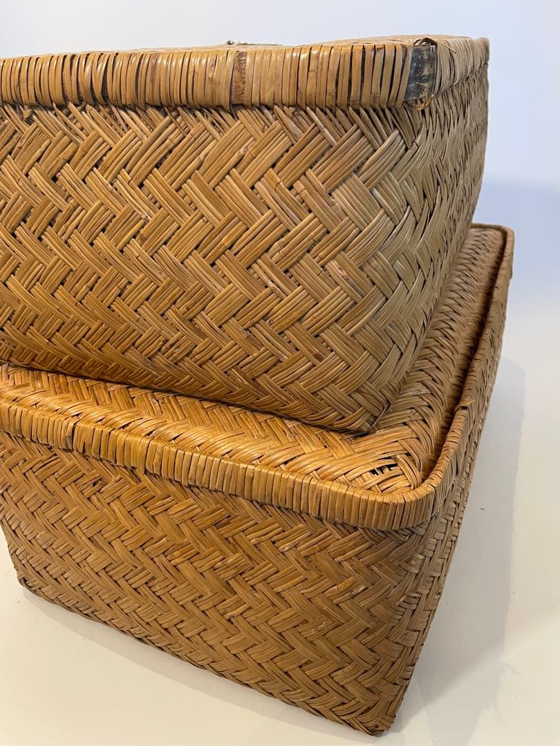 昭和レトロ 柳行李 やなぎこおり 衣類収納 収納ボックス 希少品　2個セット