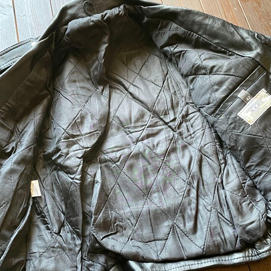 ■439 80年代ヨーロッパ ヴィンテージ古着 レザーライダースジャケット