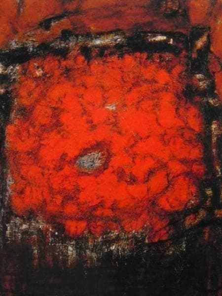 三岸　節子、花　K、希少画集画、新品高級額、額装付、状態良好、油彩 風景