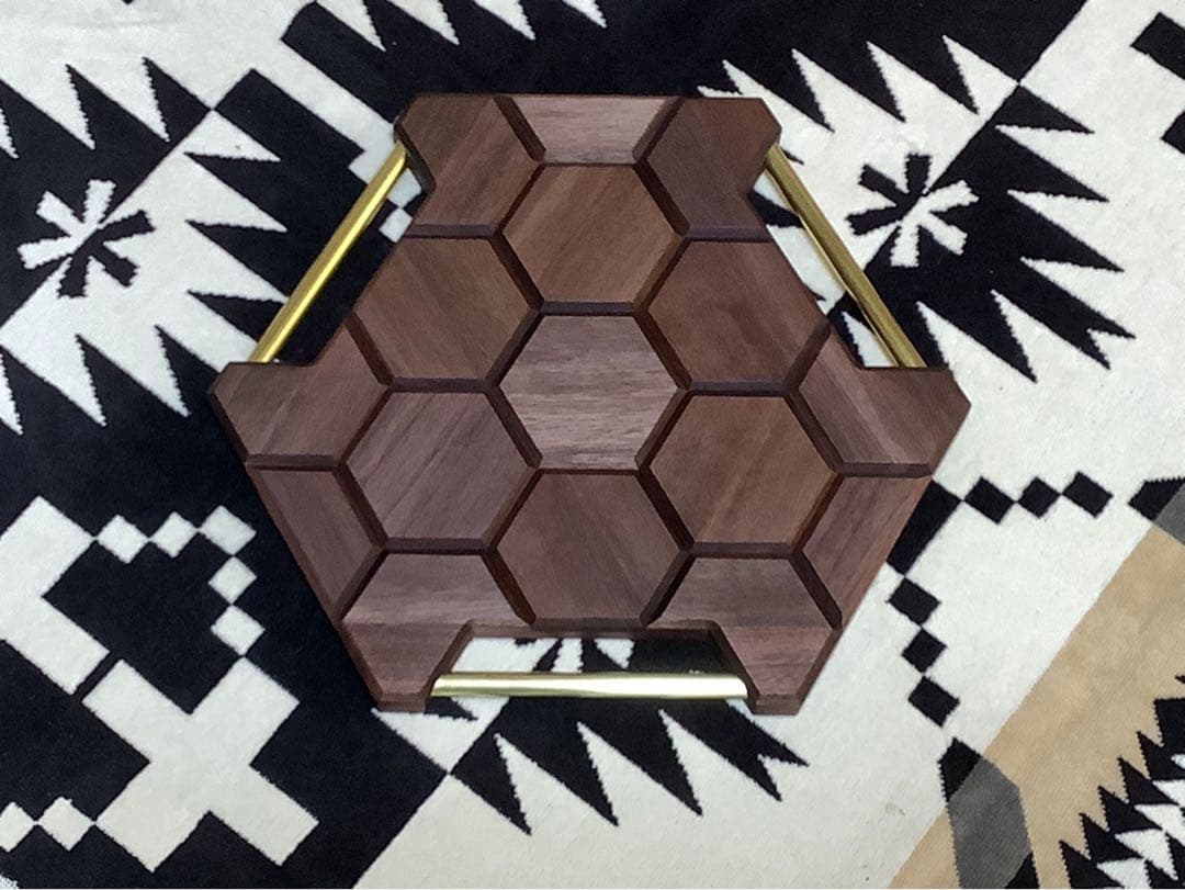 ヘキサゴンテーブル天板三脚テーブルヘキサゴン130ウォールナット