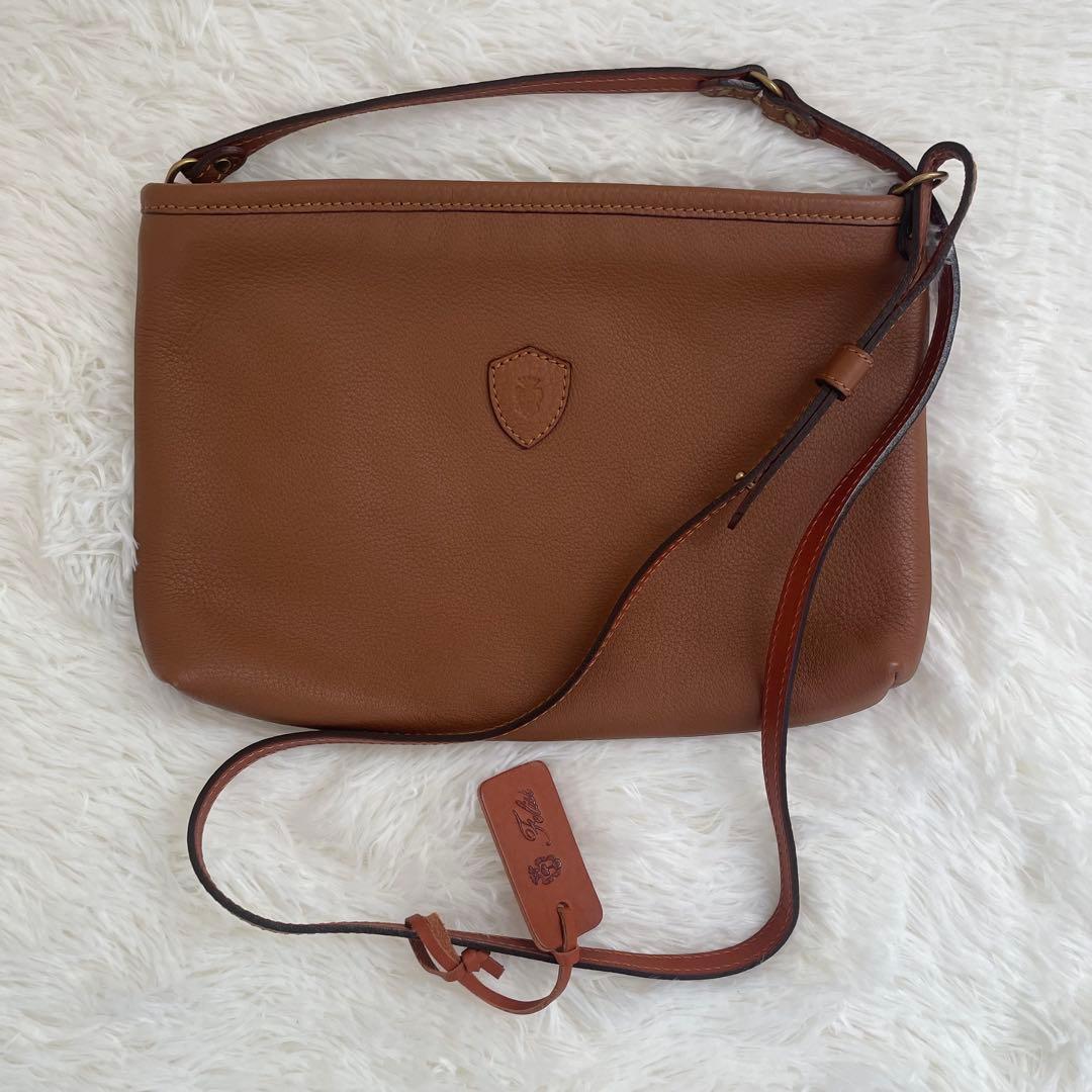 新品 フェリージ サコッシュ ショルダーバッグ レザー ブラウン 本革 ポーチ