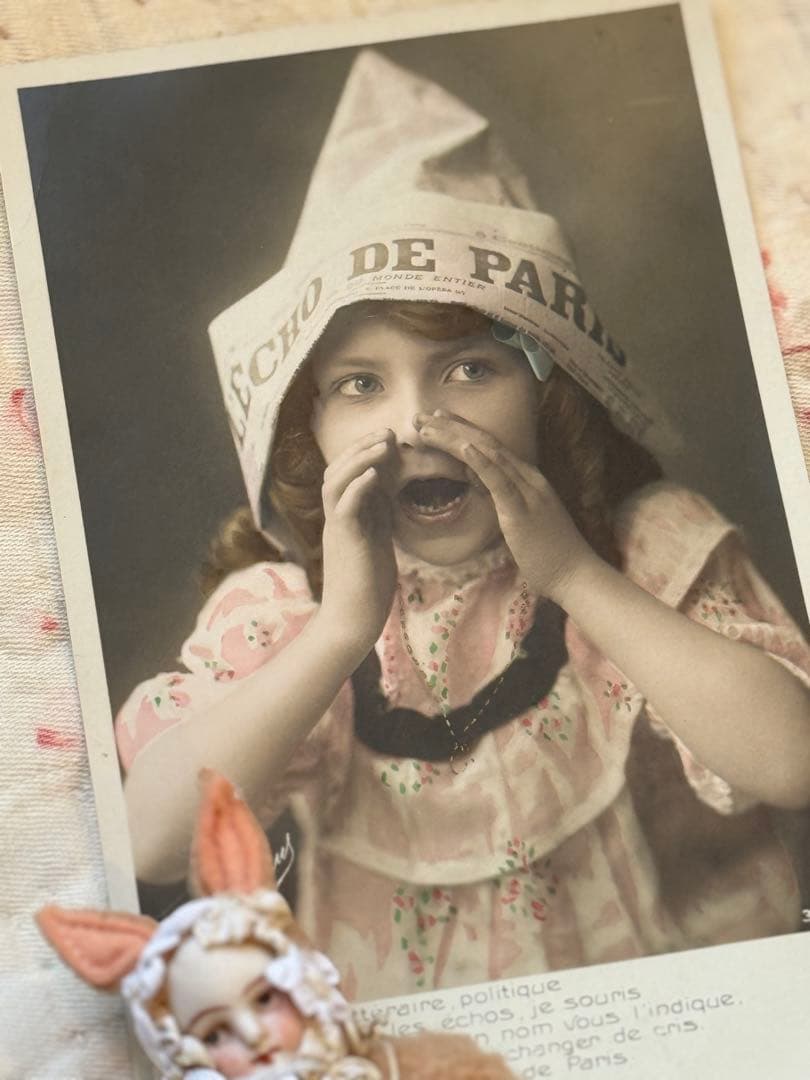 フランス　アンティーク　ポストカード　＊可愛い少女＊