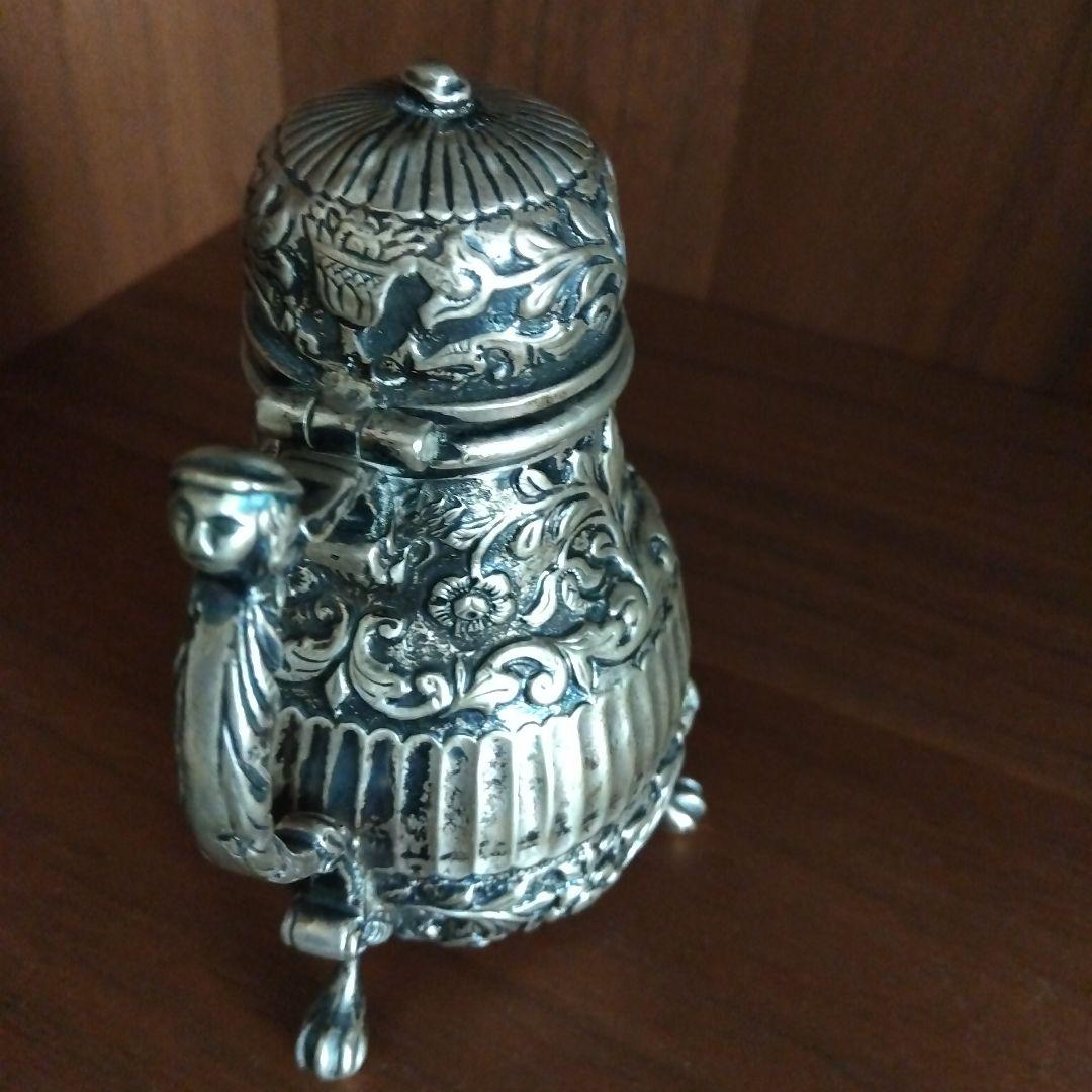 アンティーク ティーセット 銀メッキ 彫刻装飾 ヴィクトリアン風