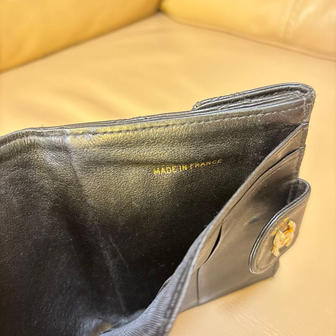 本物・正規品　CHANEL ビコローレ ラムスキン 二つ折り財布 Wホック