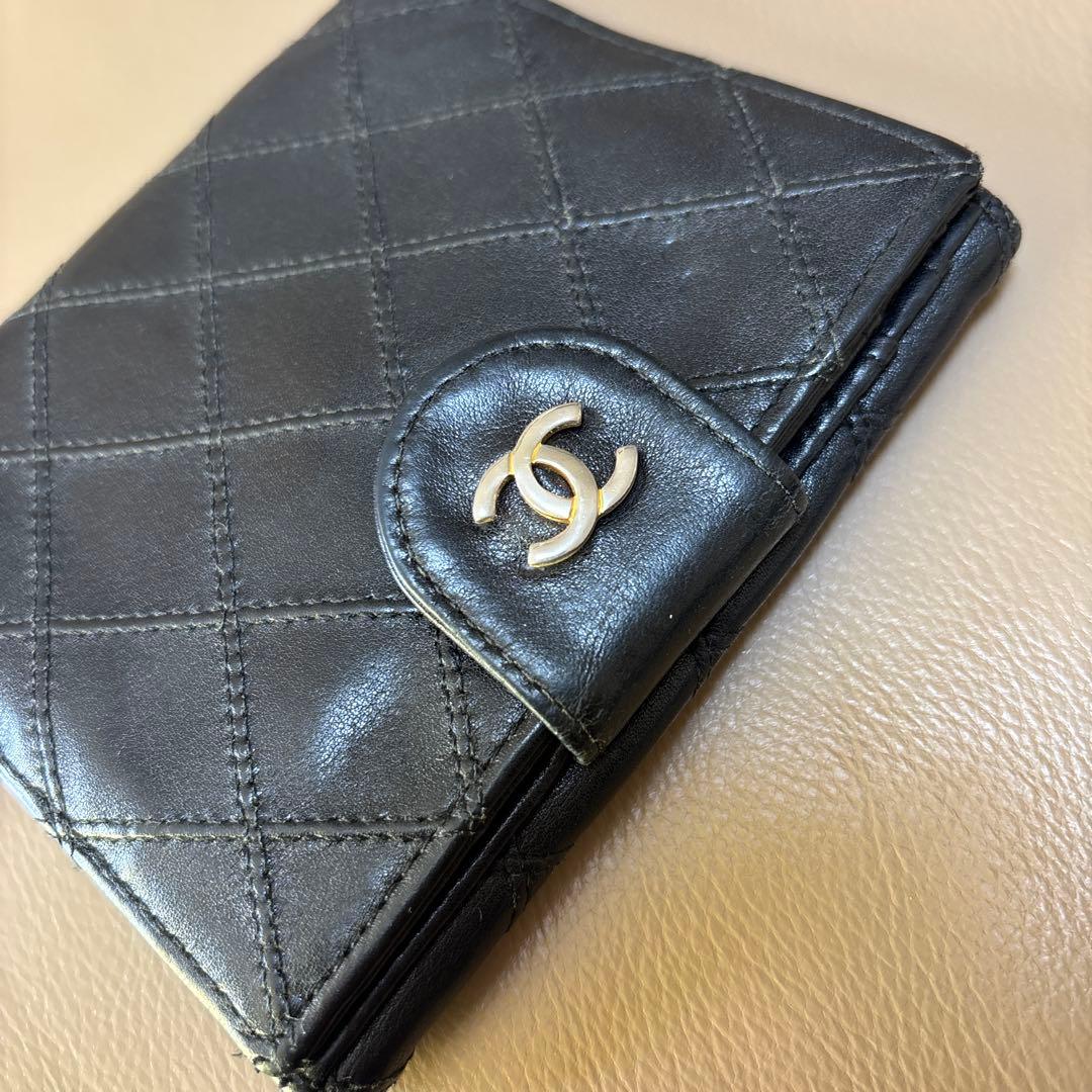 本物・正規品　CHANEL ビコローレ ラムスキン 二つ折り財布 Wホック