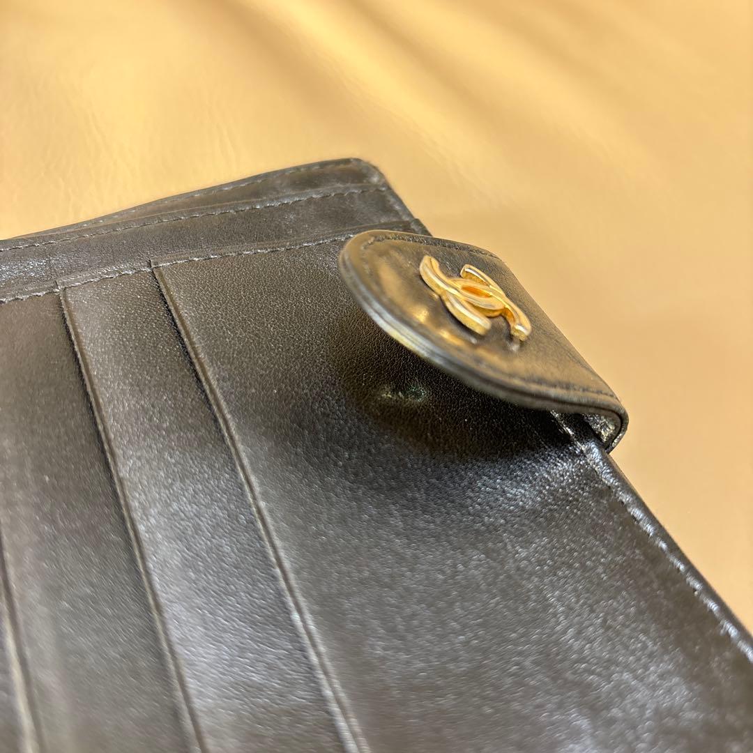 本物・正規品　CHANEL ビコローレ ラムスキン 二つ折り財布 Wホック