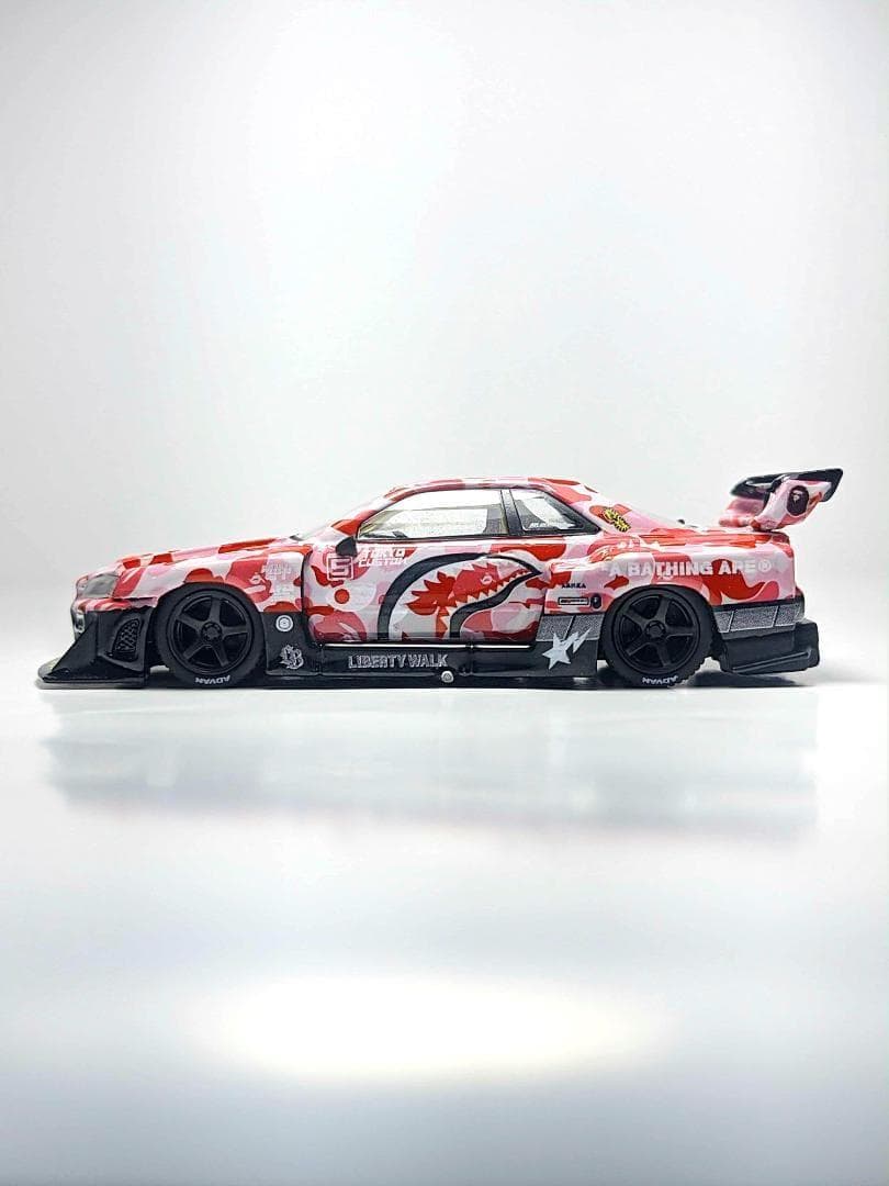限定 LBWK Mini GT BAPE 日産 R34 + ケース付き