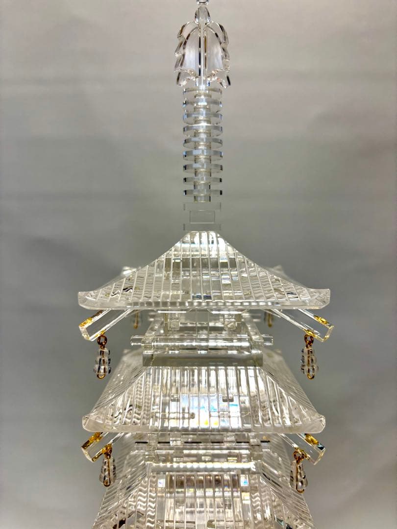 #伝統工芸士 田中保山作 水晶製 『五重塔』　オブジェ　彫刻