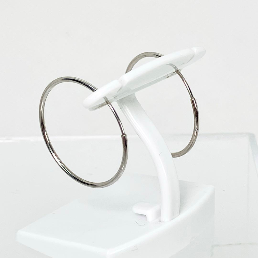 K10(WG) 地金 フープ ピアス 直径20mm