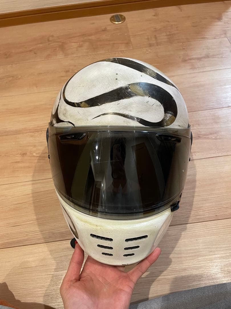 アライ　ラパイドネオ　白色　Mサイズ　ビンテージ　ヤレ　エイジング　カスタム塗装