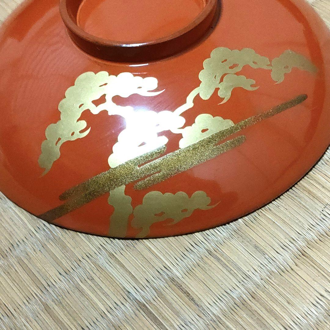 明治42年 吸物椀 20客 外朱内黒 金蒔絵 共箱付 漆器 金彩 時代物 汁椀