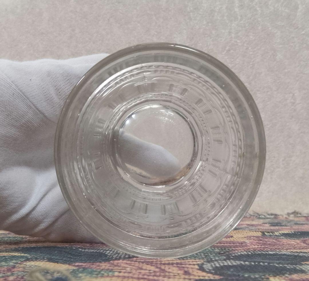 大正～昭和初期 プレスガラス  幾何学模様 水飲みコップ 和ガラス