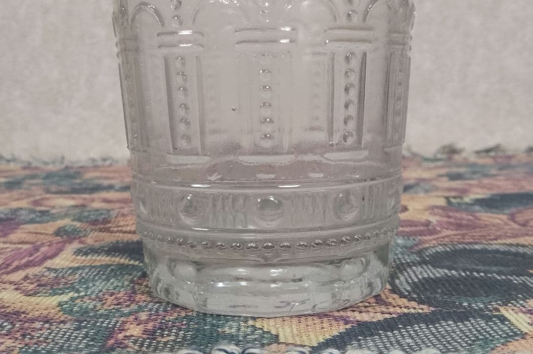 大正～昭和初期 プレスガラス  幾何学模様 水飲みコップ 和ガラス