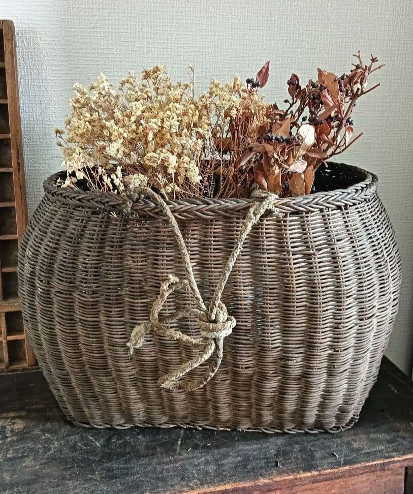 お取置7/16 古手の大きなあけび籠 　古民家　インテリア　古物　あけび籠